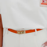 Orange Leather Clara Belt