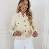 Creamy Yellow Tweed Jacket