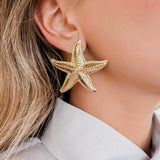 Golden Starfish Earrings (BIG)