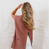Cinnamon Brown Jaylin Sleeveless Blazer