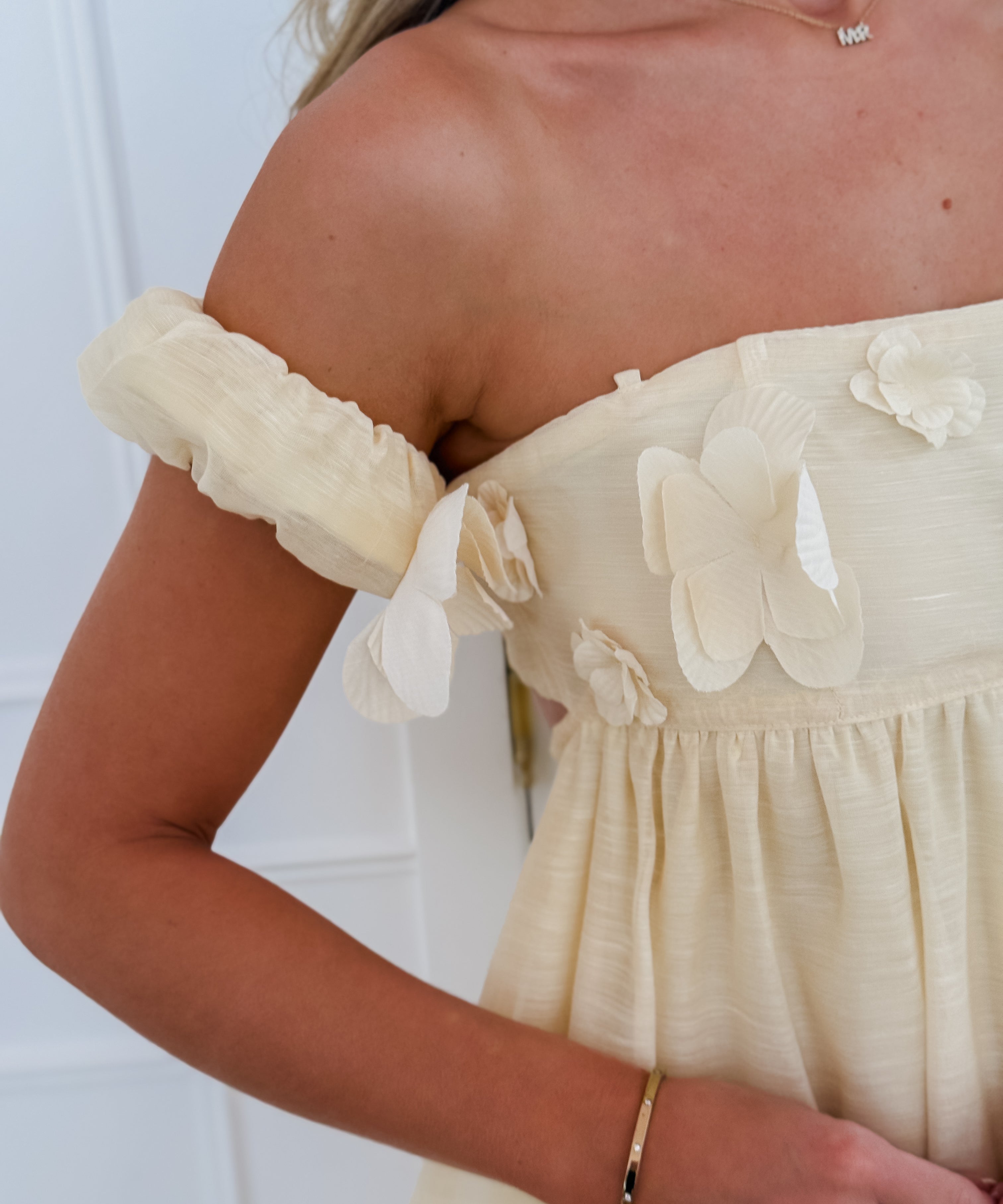 Soft Yellow Micheline Flower Dress