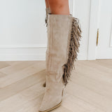 Taupe Side Ruffle Boots