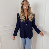 Navy Back Split Blazer