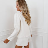 Crème Laurel Tweed Blazer