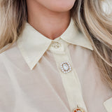 Soft Yellow Mable Button Blouse