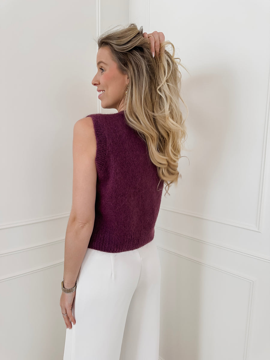 Aubergine Stefanie SLEEVELESS Gilet