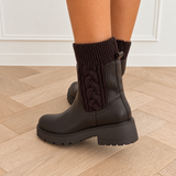 PRE ORDER Deep Brown Cable Detail Frauke Boots