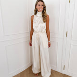 Ivory Floreen Satin Ensemble