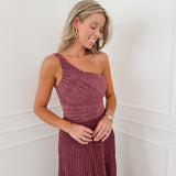 Raspberry One Shoulder Lola Long Dress