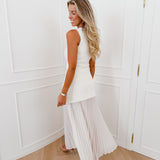 Cream Leyla Long Skirt