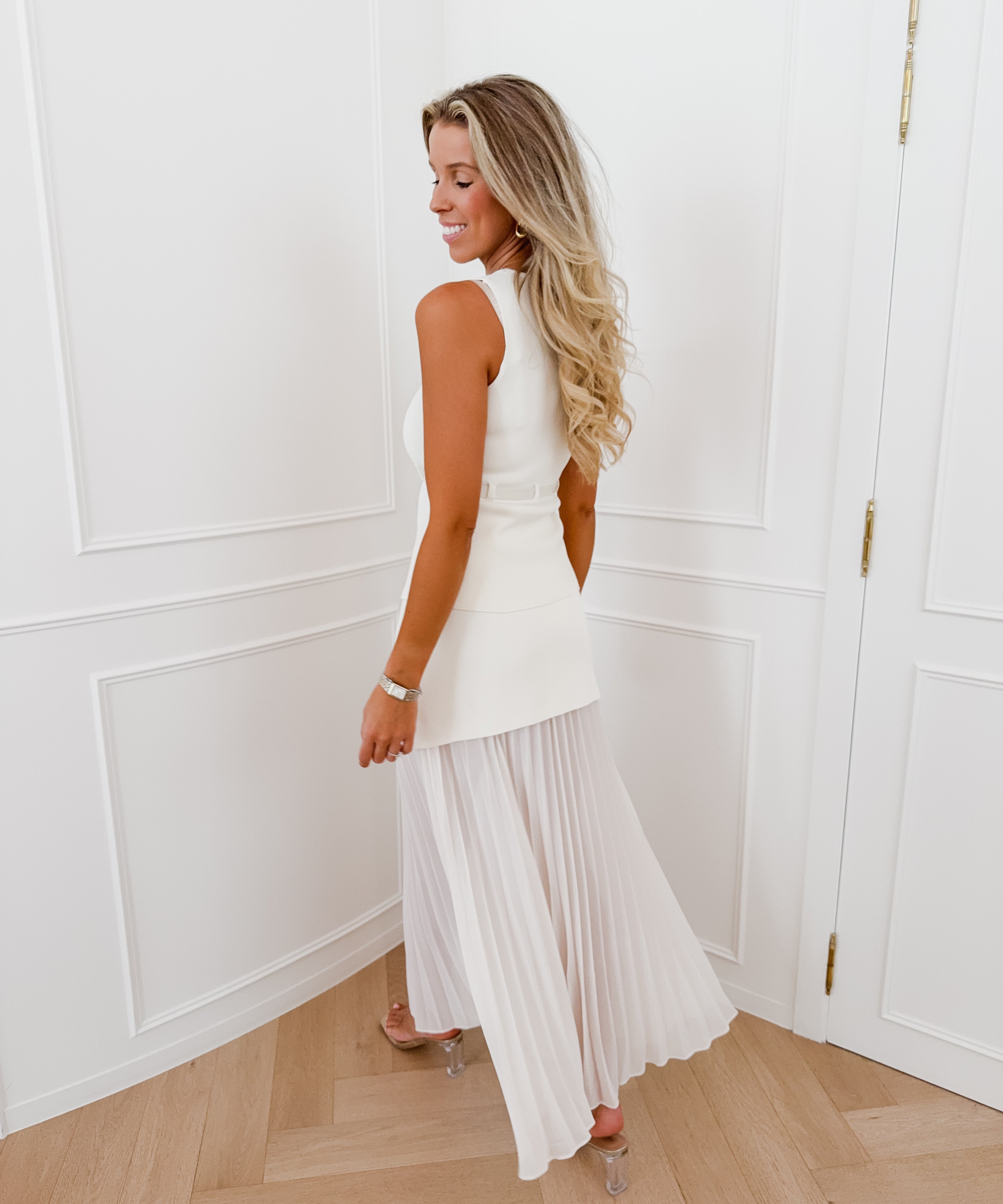 Cream Leyla Long Skirt