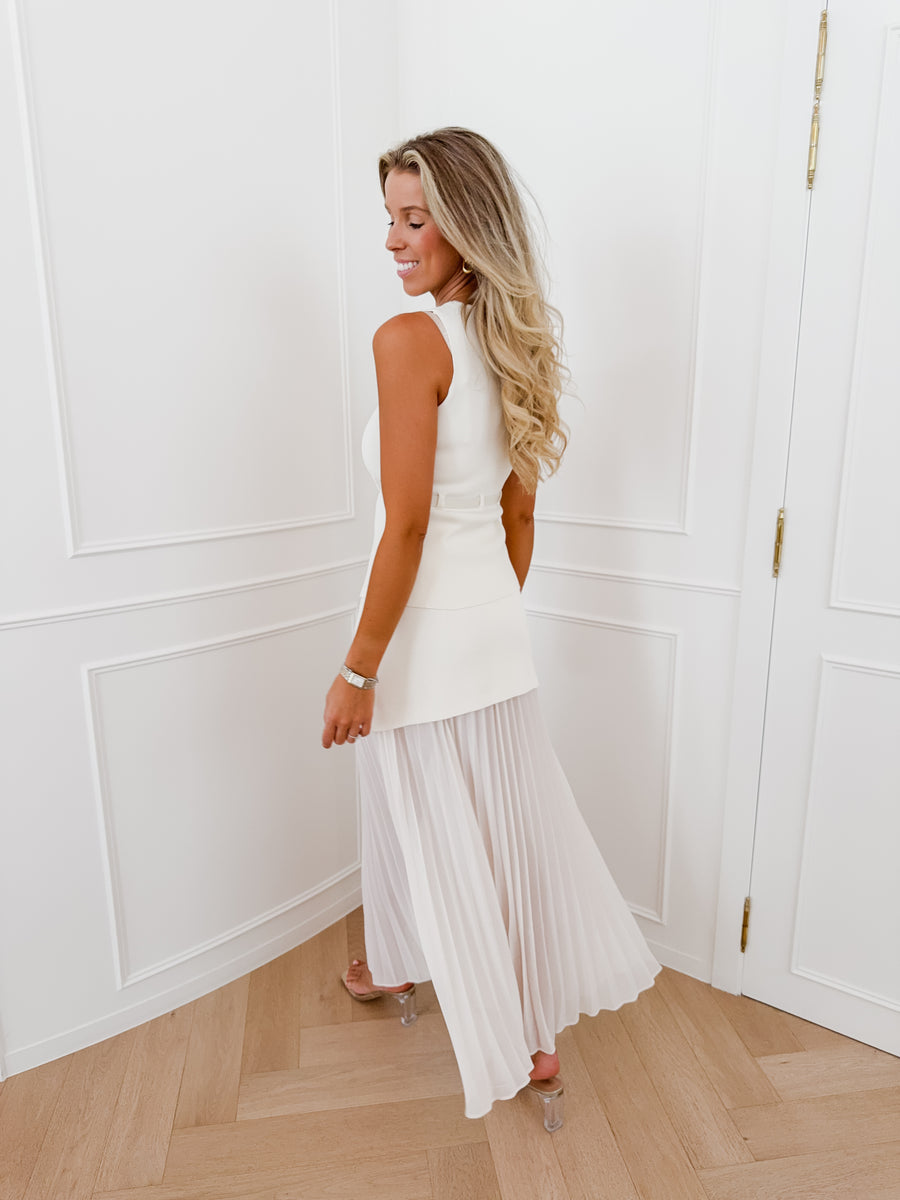 Cream Leyla Long Skirt