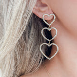 Triple Heart Diamond Earrings
