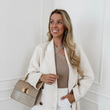Camel Crossed Top