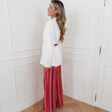 Pink Multicolor Jolene Striped Crochet Trouser