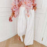 White Alaina Pleated Trouser