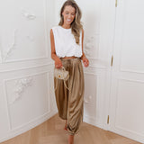 PRE ORDER White Evie Cropped Golden Studs Top