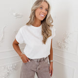 White Basic Special Detail Una T-Shirt