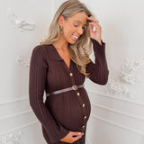 Brown Maroua Long Sleeve Dress