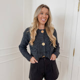 Grey Golden Button Gilet