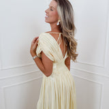 Yellow Fiera Long Glossy Dress