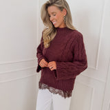 Burgundy Cable Sweater