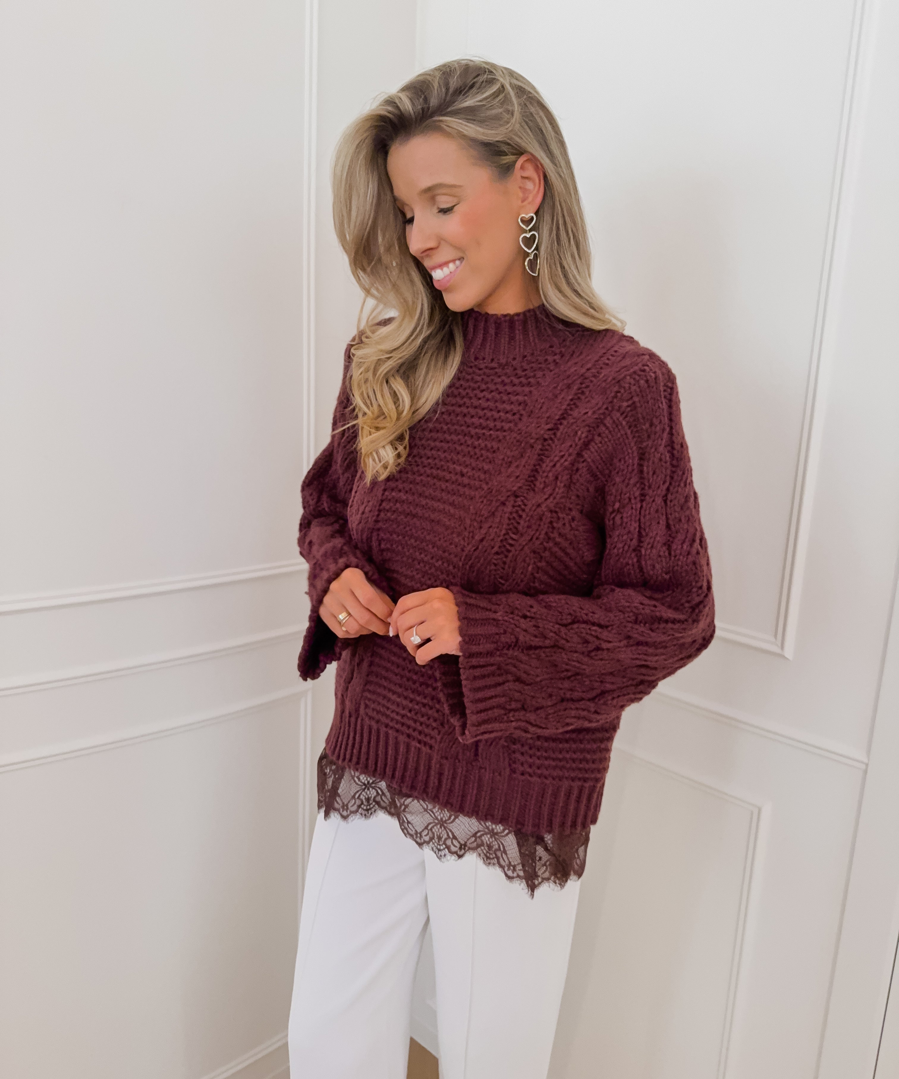 Burgundy Cable Sweater