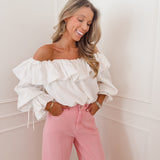 White Off Shoulder Felicia Blouse