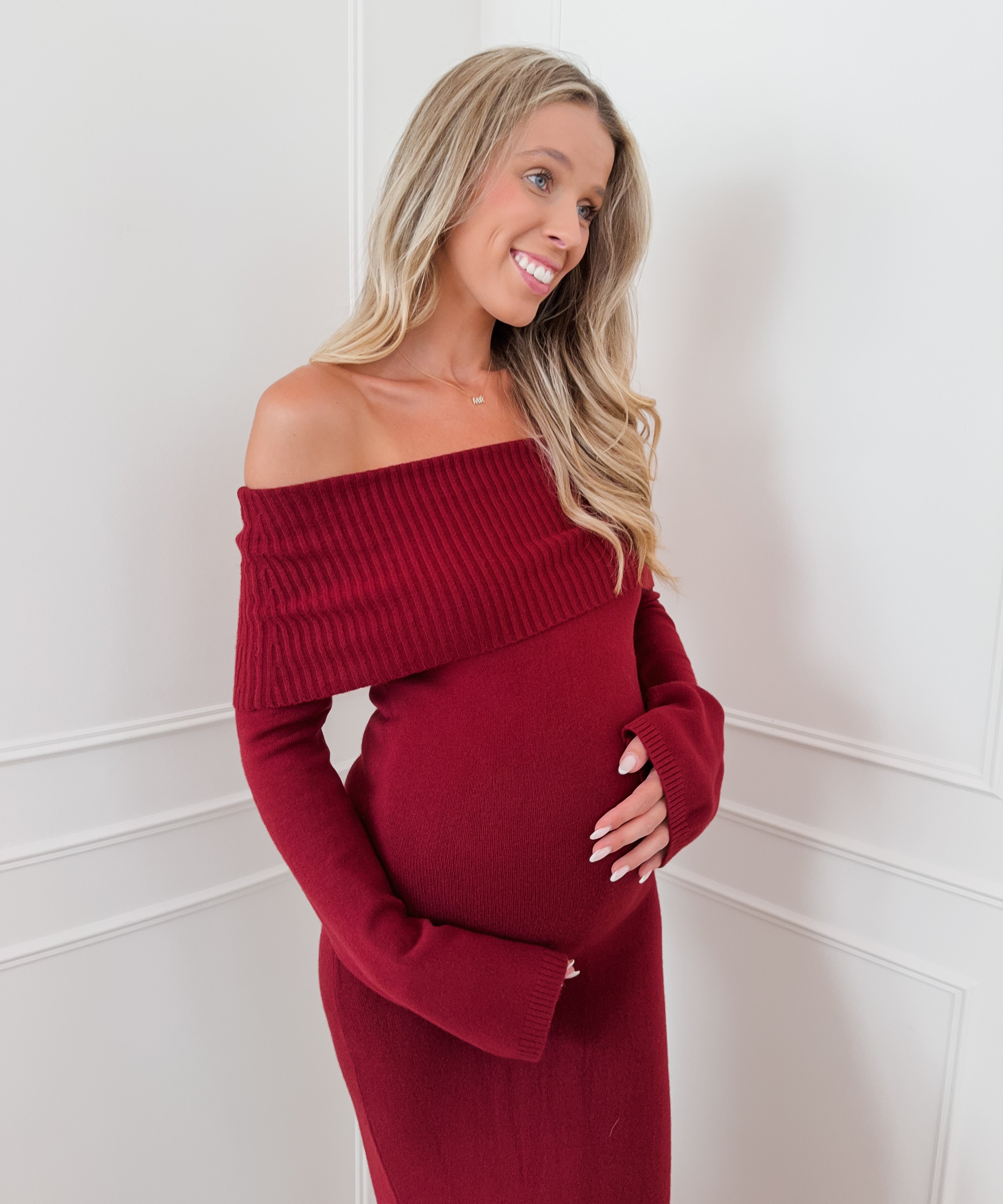 Wine Red Caroline Bandeau Dress