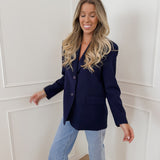 Navy Back Split Blazer