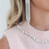 Pink Diamond Neckline Sleeveless Sweater