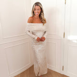Champagne Cassandra Sequin Bandeau Dress