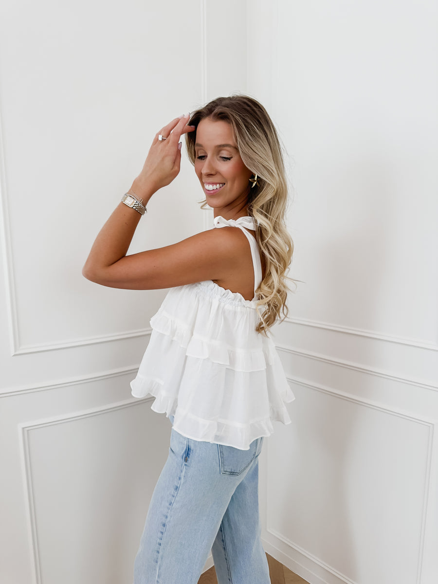 White Frill Cute Top
