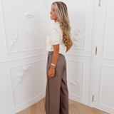 Greige Lusia Leather Trouser