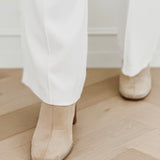 Beige Diamond Edge Boots