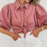 Raspberry Pink Macy Button Jacket