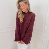 Burgundy Cable Sweater