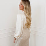 Silver Sequin Bow Skirt