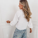 White Merita Tie Front Broderie Blouse