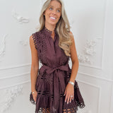 Dark Brown Broderie Clarisse Dress