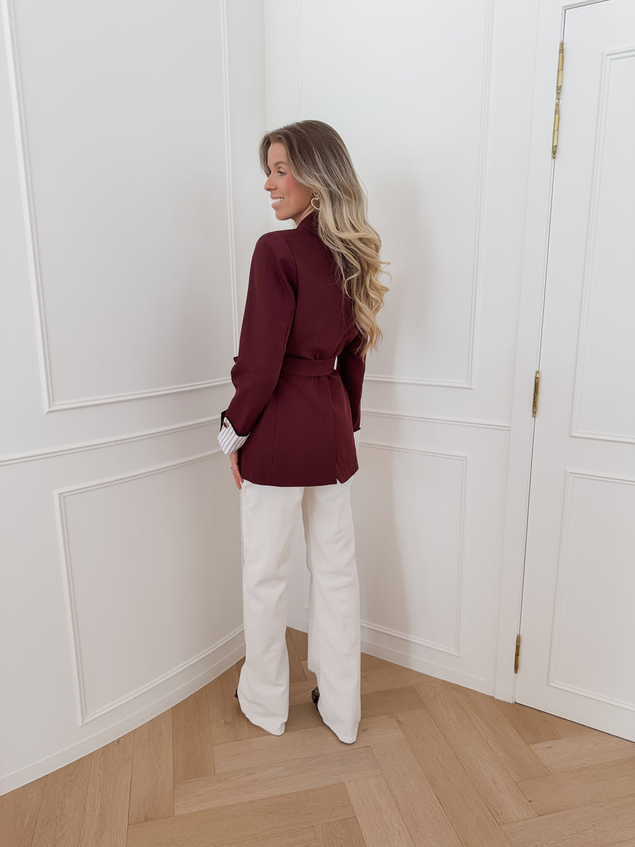 Bordeaux Sleeve Detail Blazer