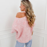 Pink One Off Shoulder Halterneck Sweater