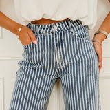 Blue Striped Carmen Jeans
