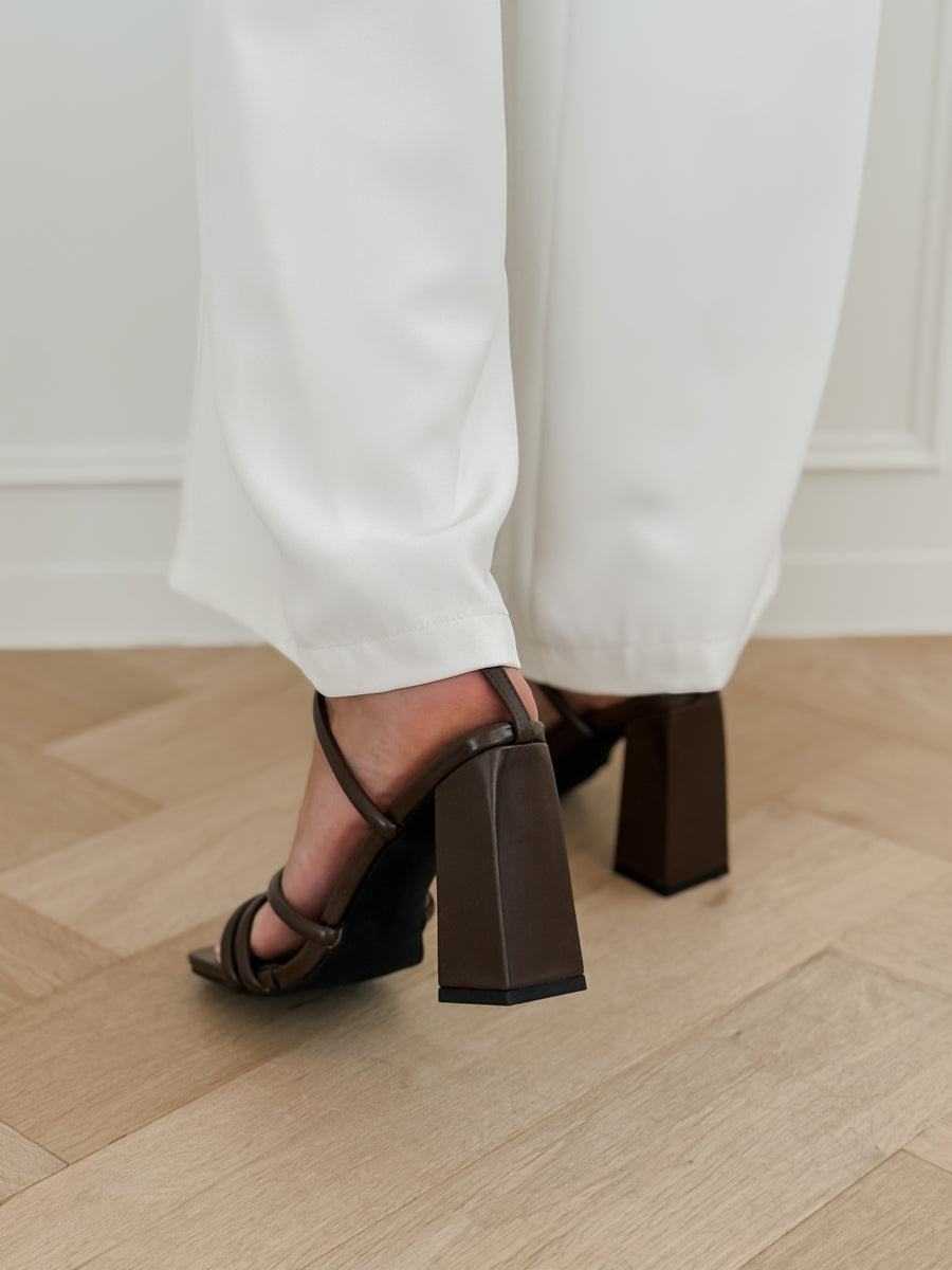 Brown Criss Cross Heels