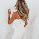 Ecru Pricilla Poffy Lace Top