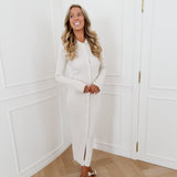 Beige Long Sleeve Claudette Dress