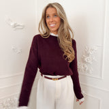 Plum White Lace Mouna Sweater
