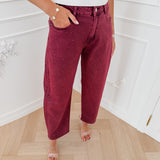 PRE ORDER Burgundy Aleana Diamond Jeans