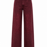 Burgundy Aleana Diamond Jeans