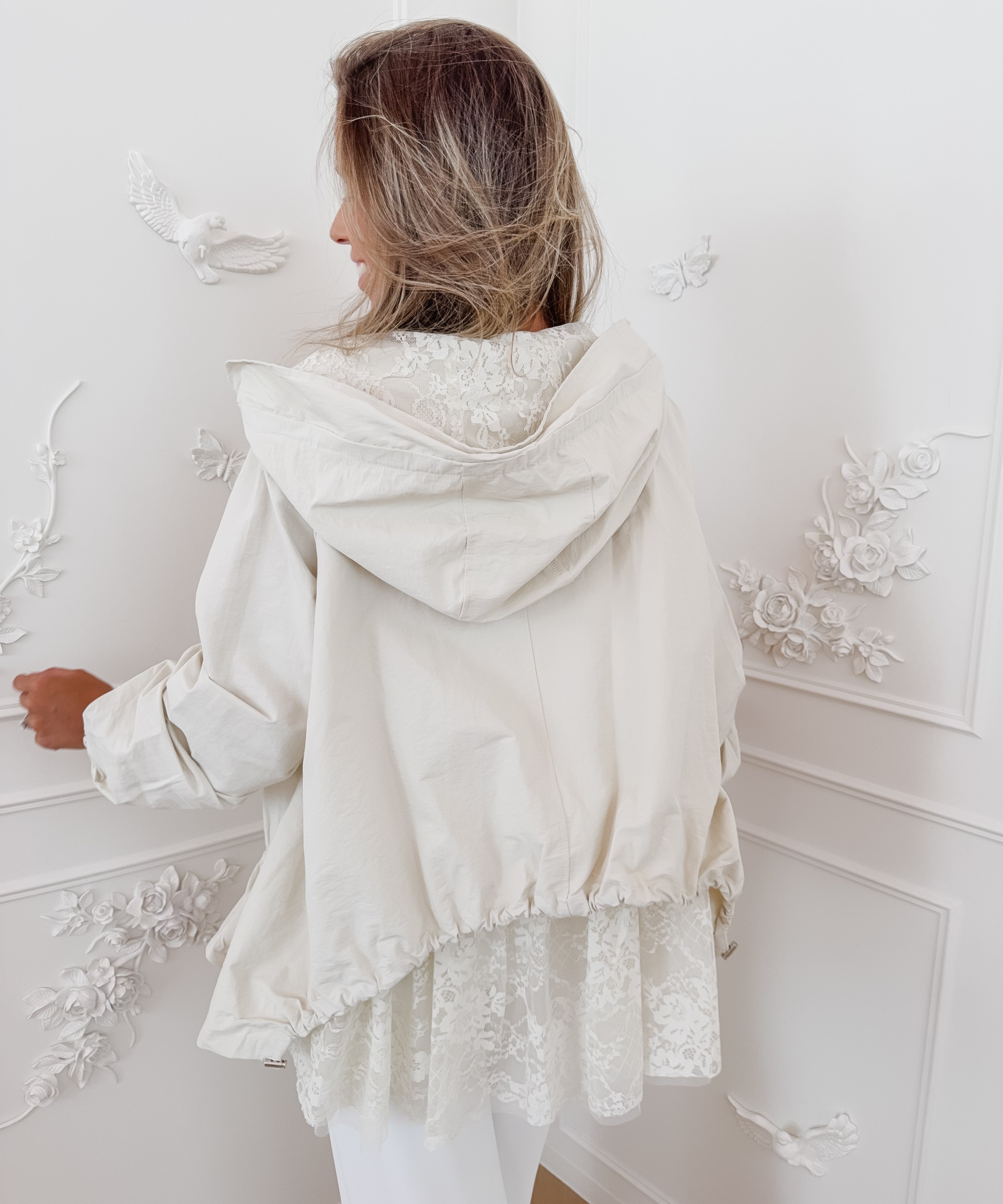 Light Beige Rainy Lace Jacket